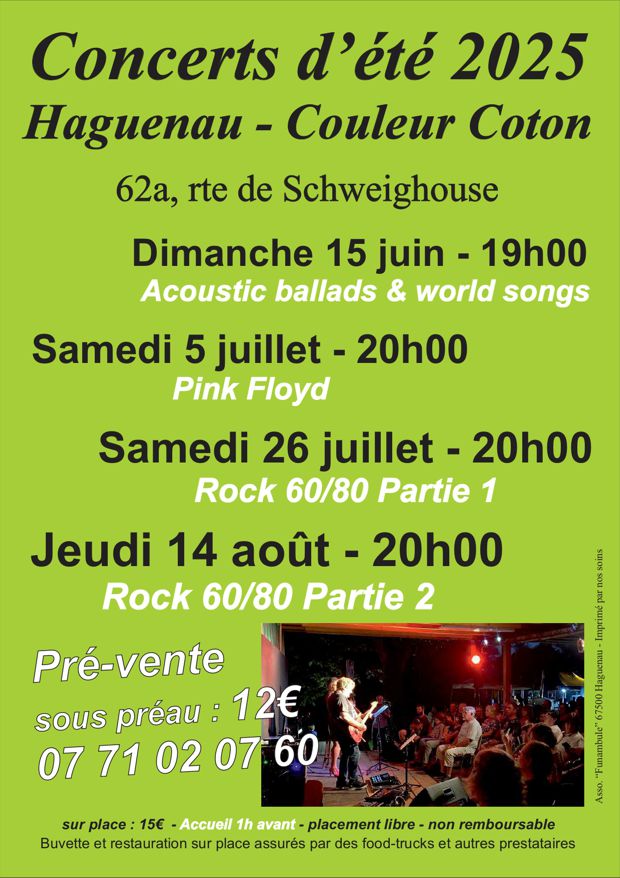 affiche des 4 concerts internet